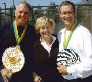 Men's 50+ Champions. Scott Bondurant (left) and Tim McAvoy (right). APTA Executive Director, Ann Sheedy in middle.