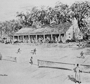 Opening day of the new Fox Meadow clubhouse in 1927. The clubhouse was designed by noted architect Walter Pleuthner and built by Scarsdale contractor Walter Collet for $9,000.