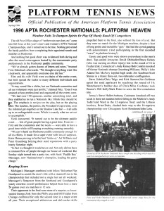 Platform Tennis News captured the action at the Nationals