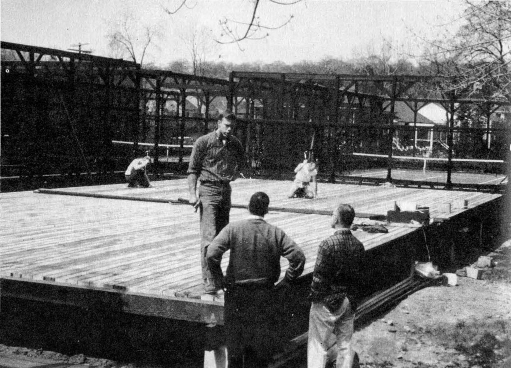 Reilly at work on a court