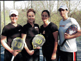 Women's Finalists Lynne Schneebeck and Heather Prop with Charities Winners Aila Main and Kerri Delmonico